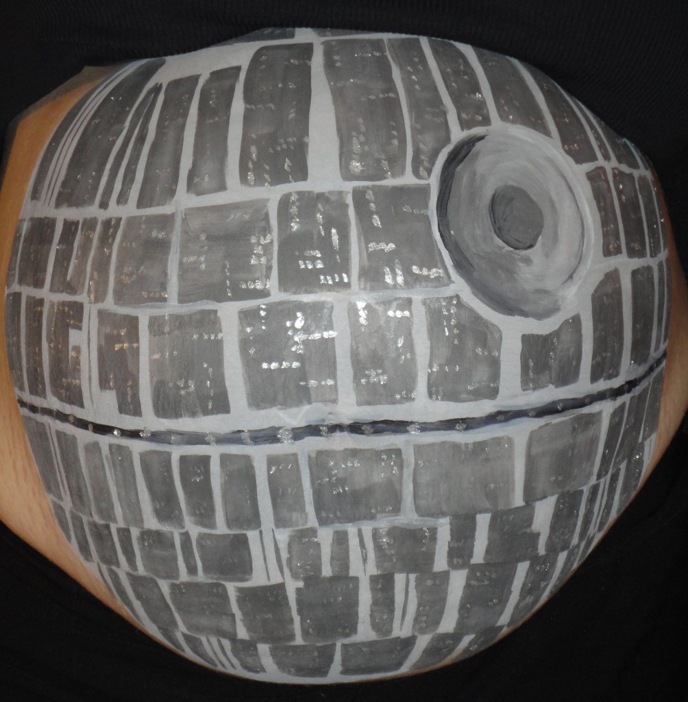 The finished Death Star Bodypainting